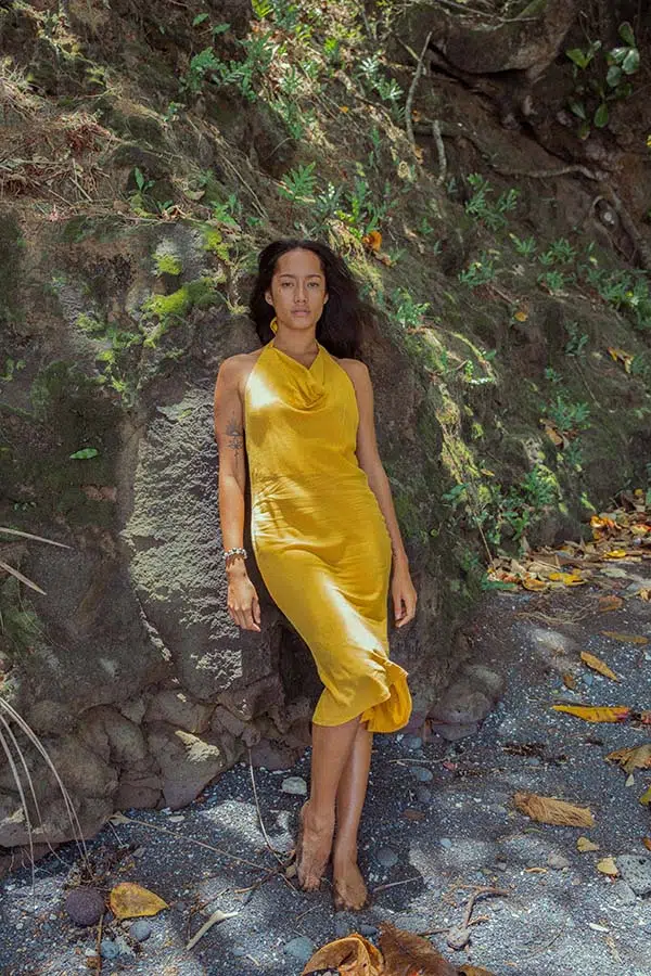 La robe Lilly Jaune Moutarde